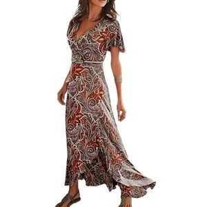 Lascana Mock Wrap Print Maxi Dress